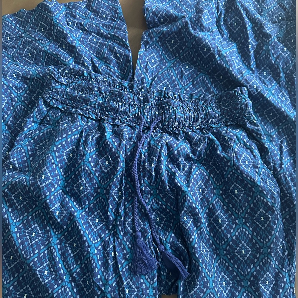 Blue Patterned Boho Pants